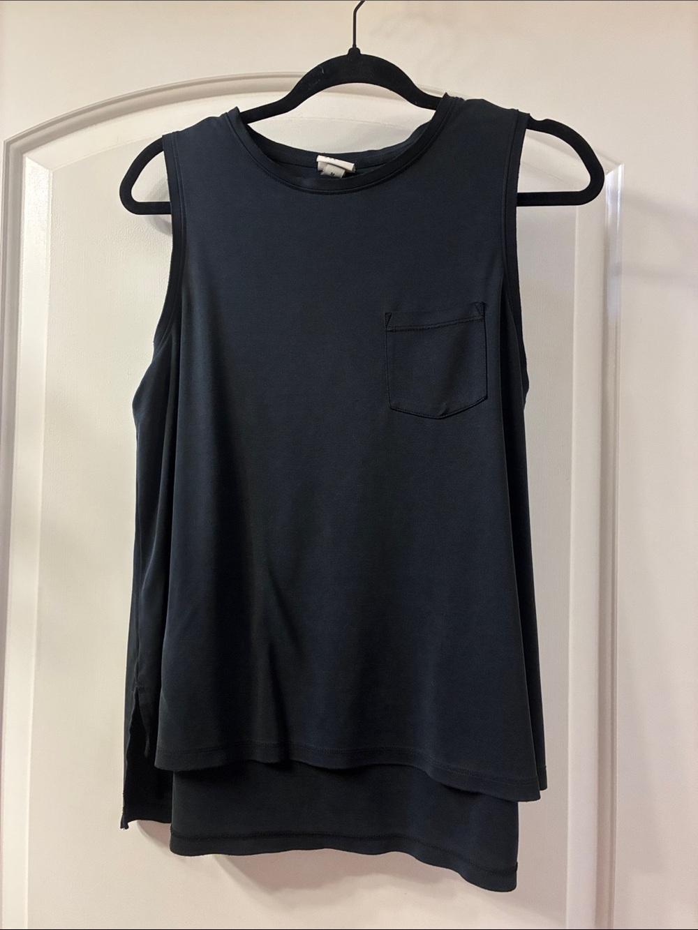 a new day Black Sleeveless Pocket Tank
